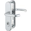 HOPPE Parigi - Maniglia per porta d'ingresso, lunghezza standard DIN 92 mm, in argento anodizzato, cilindro profilato per porta di spessore 77-82 mm, con protezione nucleare, test: RC2 secondo EN