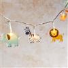 Lights4fun Catena Luminosa a 12 LED Bianco Caldo Animali da Safari con Timer Luce Notturna Decorazione per Camerette dei Bambini