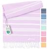 Fit-Flip Telo hammam, asciugamano mare cotone antisabbia XXL | Lilla, 100x200cm Sultan, asciugatura rapida, teli sauna fouta, asciugamani spiaggia ideale come sarong e per doccia
