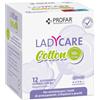 Profar Ladycare - Cotton Assorbenti con Ali giorno, 12 assorbenti