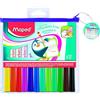 Maped - 12 pennarelli cancellabili a secco Marker'Peps Fun Colors - Pennarelli per lavagna e ardesia - Pennarelli non permanenti - Punta media 1,5 mm