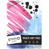 Artway Studio - Blocchi per varie tecniche artistiche - 240 g/m² - bianco - A4-24 fogli (48 facciate)