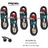 PROEL BULK250LU20 CAVO per MICROFONO CASSE CANNON xlr M/F SET 5 CAVI da 20 MT