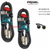 PROEL BULK250LU20 CAVO per MICROFONO CASSE CANNON xlr M/F SET 2 CAVI da 20 MT