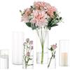 Glasseam Cilindro Vaso Per Fiori In Vetro Trasparente, 2 Set Glasseam Modern Basic Vasi Per La Decorazione Della Tavola Centrotavola Matrimoni Pampa Erba Portacandele Per Ornamenti Soggiorno, 15/20/25 Cm Alto