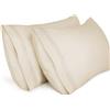 Lirex 2-Pack Federe per Cuscini, 50 cm x 75 cm Size Morbido Spazzolato, Federe in Microfibra, Lavabile in Lavatrice, Senza Pieghe, Traspirante, Beige
