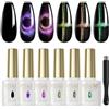 ROSALIND Smalto Semipermanente Cat Eye Magnetico Gel Nero Viola 6 Colori