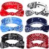 Blulu 6 Pezzi Paisley Fascia per Bandana Fascia per Capelli a Nodo Retro Fascia Orecchio di Coniglio Elastico Stampato a Fiori per Ragazze e Donne (Paisley Stile 1)