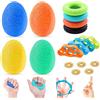 GZLCEU Set di 12 palline per allenare le mani, 6 x 4,3 cm, a forma di uovo, antistress con 5 anelli massaggianti per rafforzare le mani e le dita