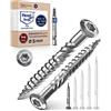 NietFullThings Viti a testa bombata per terrazze, 5 x 40, in acciaio inox A4, viti a testa bombata Torx, 5 mm, 500 pezzi, viti per legno Torx, lunghezza 40 mm, con 1 punta Torx