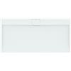 Ideal Standard - Ultra Flat S i.life, Piatto doccia rettangolare 160x80 in resina, Piletta di scarico lato lungo, Finitura opaca effetto pietra, Bianco