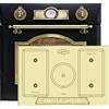 Kaiser Empire EH 6355 Em + KCT 7797 ElfEm Forno elettrico da incasso in stile retrò, 67 litri, autopulente, 8 funzioni, girarrosto+ Piano di cottura a induzione 77 cm, FREE ZONE, PowerBoost 4,3 KW
