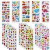 Meafeng Adesivi per Bambini, 600+ Adesivi 3D Stickers per Puffy Adesivi per Regali Gratificanti Scrapbooking Inclusi Camion, Dinosauri, Frutta, Numeri, Lettere,Pesci, Cuori, ECC (24 Fogli)