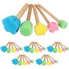 JSMTKJ 30 Pezzi Pennelli Spugn, Mini Colore Schiuma Spugna Pennello | per Scarabocchio Bambini Strumenti, Pittura Artigianato, 5 Dimensioni