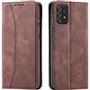 OKZone Cover per Samsung Galaxy A52 / A52S 4G 5G, Custodia Flip Pelle Portafoglio Magnetica Libro [Slot Schede], Silicone TPU Bumper Wallet Supporto Cover, Antiurto [Kickstand] (Marrone)