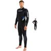 Cressi Castoro Man Monopiece Wetsuit, Muta Subacquea in Neoprene High Stretch 5 mm Uomo, Nero/Blu/Grigio 5mm, S/2