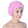 Faderr - Cuffia da nuoto da donna, stile retrò, traspirante, morbida, confortevole, floreale, stile classico, retrò, con petali di fiori 3D, fatto a mano, colore: rosa