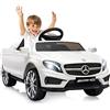 LOGEEYAR Macchina Elettrica per bambini da 12V Mercedes Benz AMG con telecomando 2.4G, veicoli elettrici a 2 porte con MP3,clacson,luci a LED e cintura di sicurezza per bambini dai 3 anni in su,Bianco