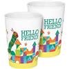 GEDALABELS Raupe Nimmersatt 14832 Bicchieri per bere Hello Friend Caterpillar, 330 ml, Confezioni da 2