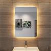 SONNI Specchio da Bagno Illuminato a LED, Specchio da Parete da Bagno 70 x 50cm Moderno, Bianco Freddo Impermeabile IP44 a Risparmio Energetico