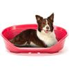 FERPLAST - Cuccia per cani - Cuccia per cani grande - 100% plastica riciclata - Lettino per cani lavabile - traspirante e antiscivolo - Siesta Deluxe, 84 x 55 x h 28,5 CM, BORDEAUX