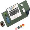 MiiDD Tavolo Pad per Scrivania Laptop,Cuscinetto da scrivania e uso domestico I Bicolore,Sottomano da Ufficio Tappetino,Tappetino per Mouse Grande Mouse Pad Mat(Verde&Blu, 60 x 35)