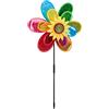relaxdays Girandola con Fiore, Puntale per Aiuole, Decorazione da Giardino o Terrazza, HLP 74,5 x 37,5 x 14 cm, Colorato