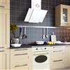 GURARI GCH E 612 Cr r + GCH S 171 WH 60, cucina a libera installazione a vetro Ceramica retrò 60 cm, fornello da 60 L, crema + cofano aspirante, cofano per aria di scarico/aria di ricircolo