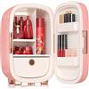 ZCBYBT Mini Frigorifero Portatile del Frigorifero Compatto 12L per la Cura della Pelle, dormitorio Domestico del siero di Bellezza, Rosa