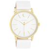 Oozoo Timepieces Orologio da donna in oro bianco,Orologio da polso da donna con cinturino in pelle,Elegante orologio analogico da donna in rotondo C11156, bianco/oro
