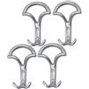 AERZETIX: 4 ganci appendiabiti da parete in metallo Tindouf colore argento opaco 148/96 mm C41449