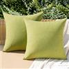 MIULEE 2 Pezzi Federe Cuscini per Divano Impermeabili all'Aperto Copricuscini per Camera da Letto Balcone Giardino all'Esterno Federe in Poliestere Eleganti e Moderni Lavabile 40x40 cm Matcha Verde
