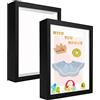sunmeg 2Pcs Cornice Profonda 20 x 25 cm 3D Cornice per Foto Cornice Contenitore Riempibile Forma Quadrata da Appendere a Parete o Desktop