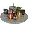DONREGALOWEB DonRegalosweb - Set da tè marocchino con vassoio, teiera, bicchieri e tè assortiti