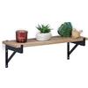 Relaxdays Mensola da Muro, Ripiano Sospeso, HLP 15x48x15 cm, Scaffale Cucina, Libreria Design Industrial, Marrone Nero, Fibra di Legno