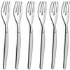 LOU LAGUIOLE - Set di 6 forchette per torta - Jet - Acciaio inox 18/0, finitura sabbiata - Lunghezza 14 mm