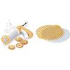 Tescoma 630534 Delicia Pistola Sparabiscotti/Siringa per Dolci & 630898 Delícia Reticolo Tagliapasta per Crostata, Plastica, Giallo/Bianco, Diametro 30 Cm