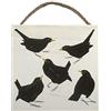 Julia Burns Blackbirds blocco di legno, multicolore, 20 x 20 cm