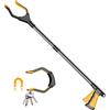 YAUNGEL 81cm Pinza Raccogli Oggetti, Pinza telescopica Pieghevole, Bastone a Braccio con Punta Magnetica a Forte Presa, Portatile Pinza raccogli rifiuti Pinza Morsetto in Gomma (Arancio)