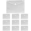 VELOFLEX A453010 - Busta per documenti Crystal, 10 pezzi, DIN A4, busta per documenti con chiusura a velcro, PP, trasparente