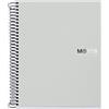 Miquelrius - Quaderno A5, 200 fogli in 8 colori, Carta 70 g/m², Righe 7 mm, Copertina in polipropilene 0,8 mm, Spirale 360°, 2 fori, Prodotto in Spagna, Notebook The Original, Grigio