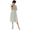 Maya Deluxe Abito da Donna per Matrimonio, Ospite, Scollo A V, Maniche Corte con Paillettes, Abbellimento per Ballo di Fine Anno Vestito per Damigella d'Onore, Giglio Verde, 60