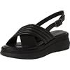 Tamaris Donna Sandali, Signora Sandali,TOUCHit,Scarpa Estiva,Sandalo Estivo,Comodo,Piatto,Black Leather,38 EU