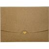 Joli Coon JoliCoon - 3 buste formato DIN A6, con cuore dorato, senza finestra, 15,4 x 11 cm, in carta kraft