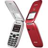 Brondi Window+ Telefono cellulare con apertura a conchiglia e flip attivo, Dual Sim, Display 1.77 pollici, Rosso