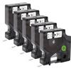 Molabel - Nastro di ricambio per etichette compatibili con Dymo D1 45013 S0720530 (12 mm x 7 m), colore nero su nastro bianco con 5pack Dymo Label Manager 160 200 210D 280 360D 420P 450D