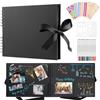 DazSpirit Album Fotografico Scrapbooking, 80 Pagine Nere, Portafoto DIY, Nero | Album Fotografico Nero Fai Da Te Con 80 Pagine Nere, Portafoto Per Scrapbooking, Foto Creative E Libro Dei Ricordi