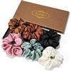 Lolalet [6 Pezzi] Lolalet Scrunchies per Capelli in Raso, Elastico in Scrunchies, Set Elastici Capelli Stoffa Raso per Donne Ragazze -Stile B