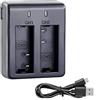 YDI Action Cam Doppia Batteria Caricabatterie con Due Porte di Ricarica per YDI H9R/G80/Apeman/WiMiUS/Campark/Victure/DBPOWER/Crosstour/Jeemak Sport Camera etc.