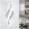 KUKAK Applique da Parete Interno,22W LED Luce Bianco Freddo 6000K 1800 Lumen Lampada da Parete,Moderno Design Curvo Lampade a Muro,Aplique Alluminio per Bagno Soggiorno Camera da Letto Scale Corridoio